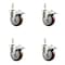 Service Caster 4 Inch 316SS Maroon Polyurethane Wheel Swivel 1/2 Inch Stem Caster Set Lock Brake SS316TSTTL20S414-PPUB-MRN-121315-4 - alternate 1